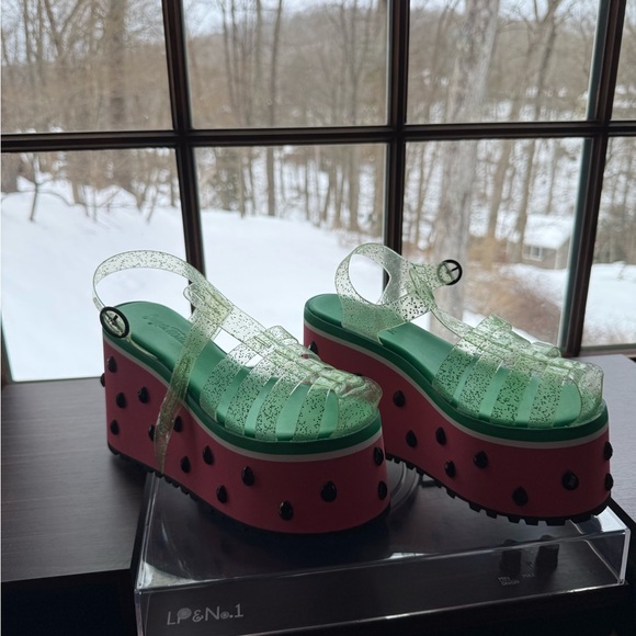 Dolls Kill Green and Pink Platform Sandals - Picture 4 of 4